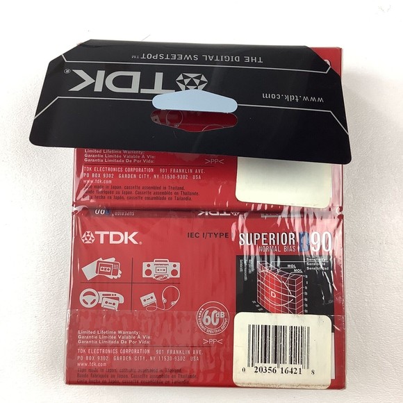 TDK 4 Pack Blank Cassette Tapes D90 Superior Normal Bias Audio Recording Sealed - Picture 4 of 6